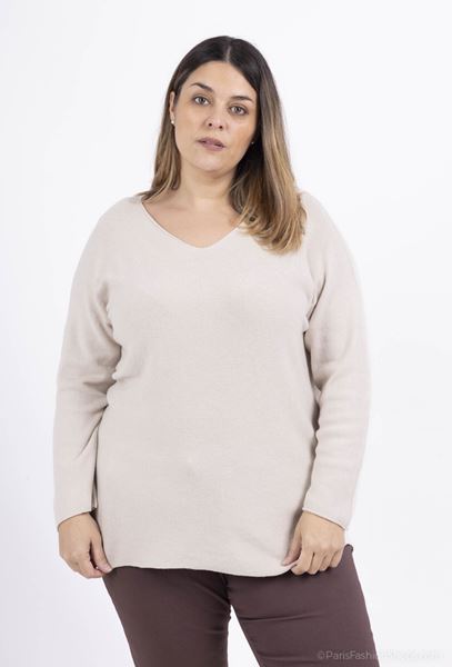 Picture of CURVY GIRL SOFT V NECK JUMPER